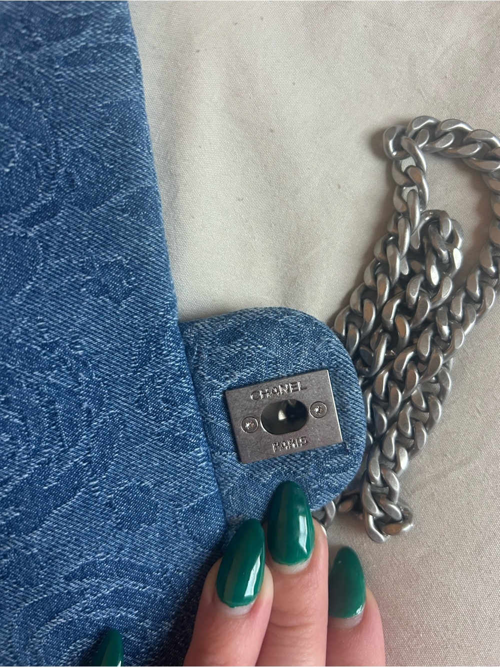 Denim Flap Bag - Picture 3 of 4